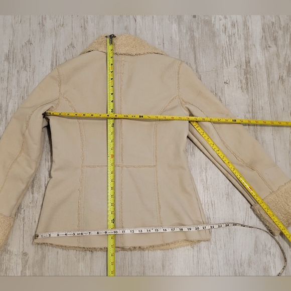 I.N.C. International Concepts Faux Fur Cotton Off-White Cream Shearling Jacket M - Picture 7 of 13